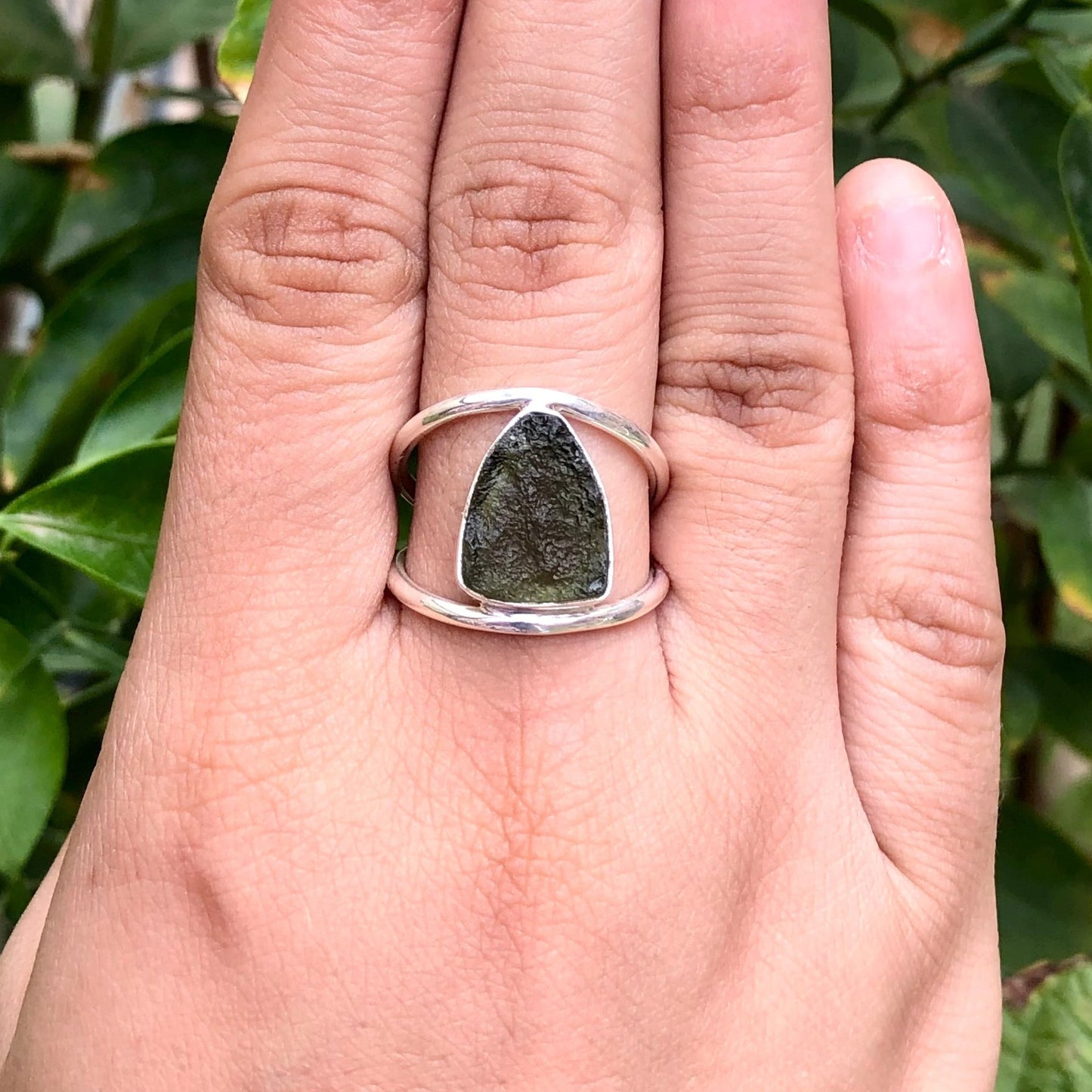 925 Sterling Silver Authentic Czech Republic Moldavite Gemstone Womens Ring Gift For Her