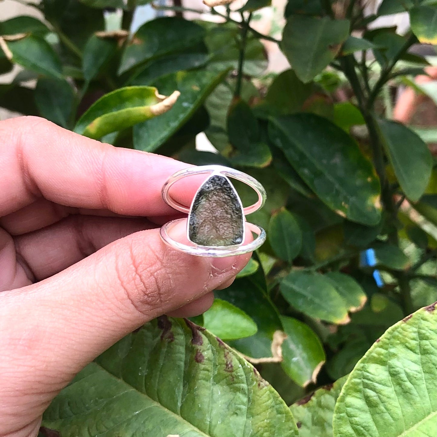 925 Sterling Silver Authentic Czech Republic Moldavite Gemstone Womens Ring Gift For Her