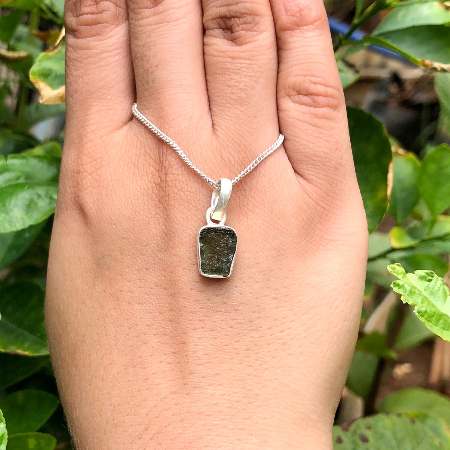 925 Sterling Silver Authentic Moldavite Women's Pendant Gift For Her