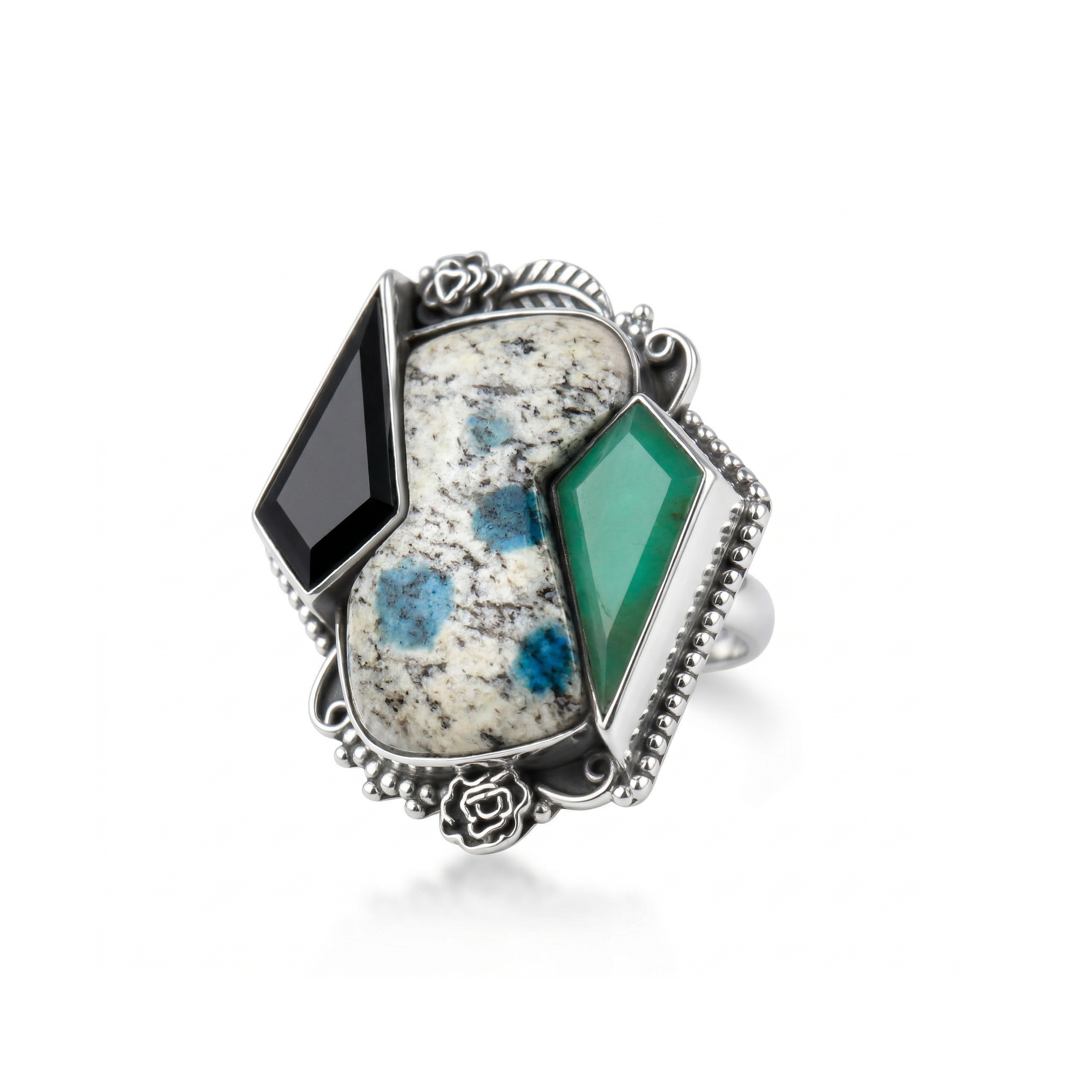 Arctic Fusion K2 Jasper Statement Ring – 925 Sterling Silver