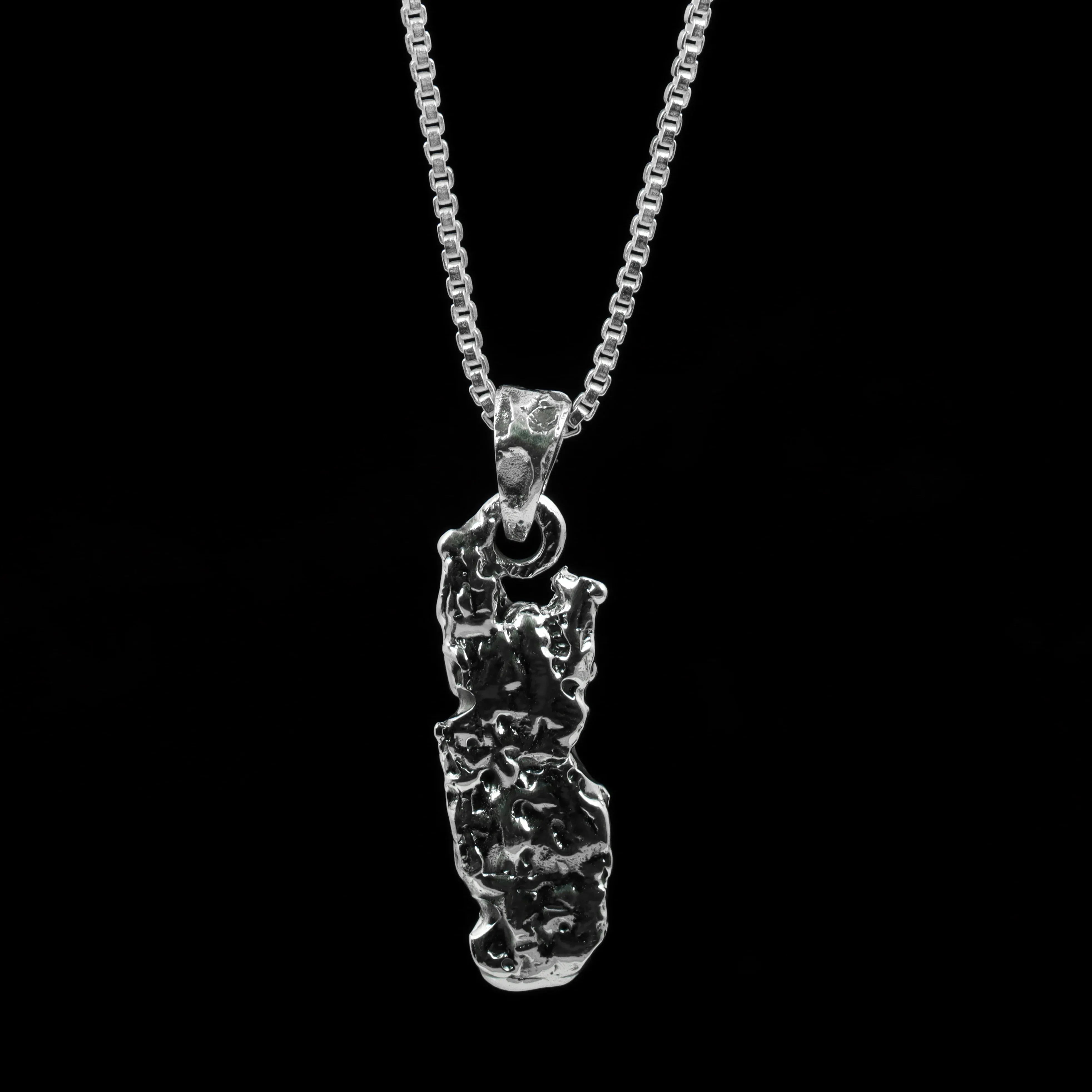 925 Sterling Silver Abstract Textured Pendant for Men | Oxodize