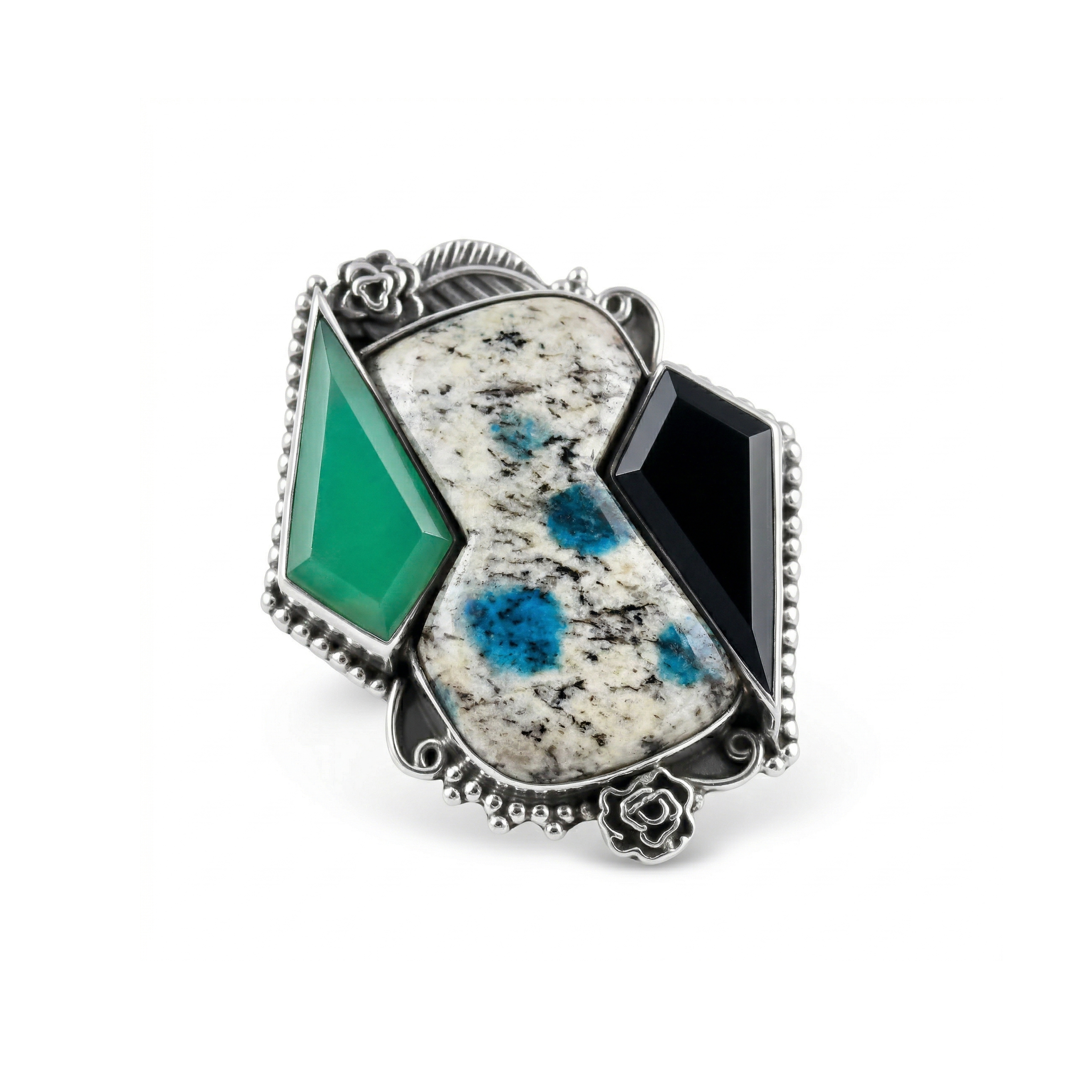 Arctic Fusion K2 Jasper Statement Ring – 925 Sterling Silver