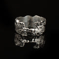 925 Sterling Silver Oxidized Skull Ring | Gothic Textured Open Statement Band