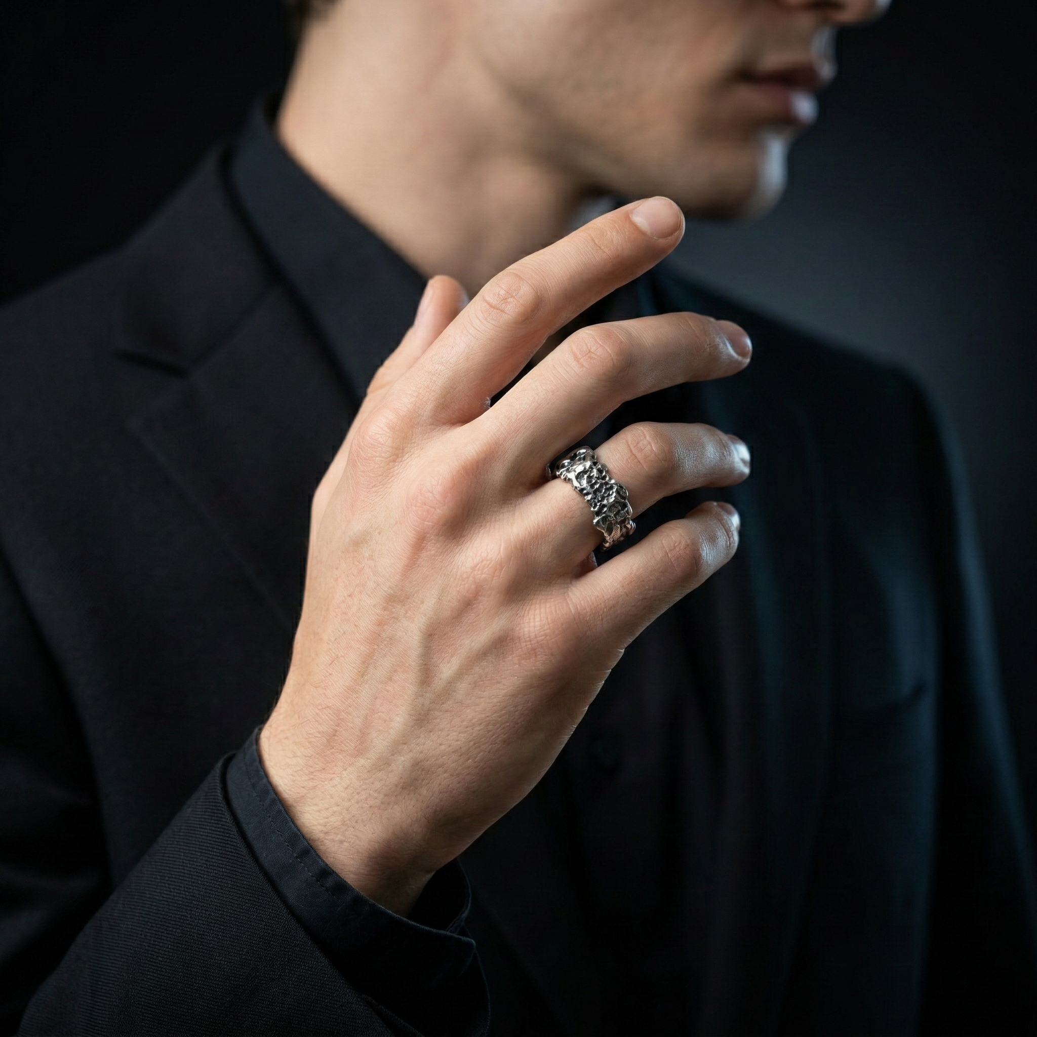 Erosion Crest Band – 925 Sterling Silver