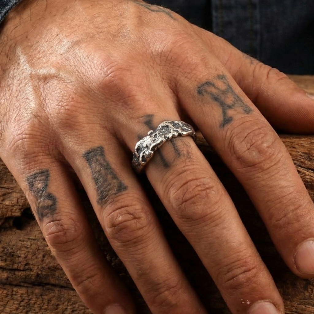 Erosion Crest Band – 925 Sterling Silver