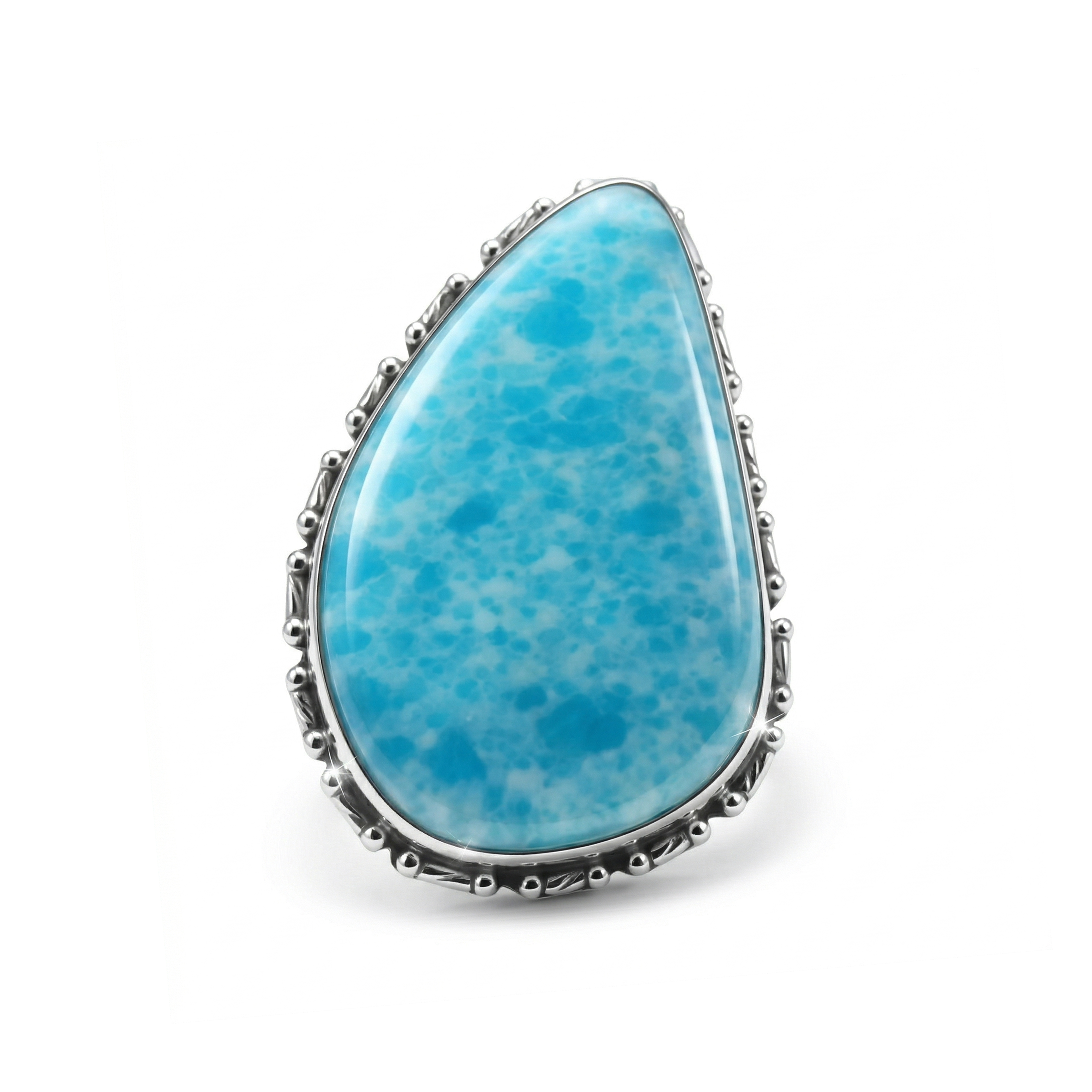 Ocean Glow Larimar Statement Ring – 925 Sterling Silver