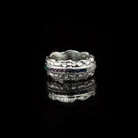 Nebula Spectrum Multi Gemstone Ring – 925 Sterling Silver