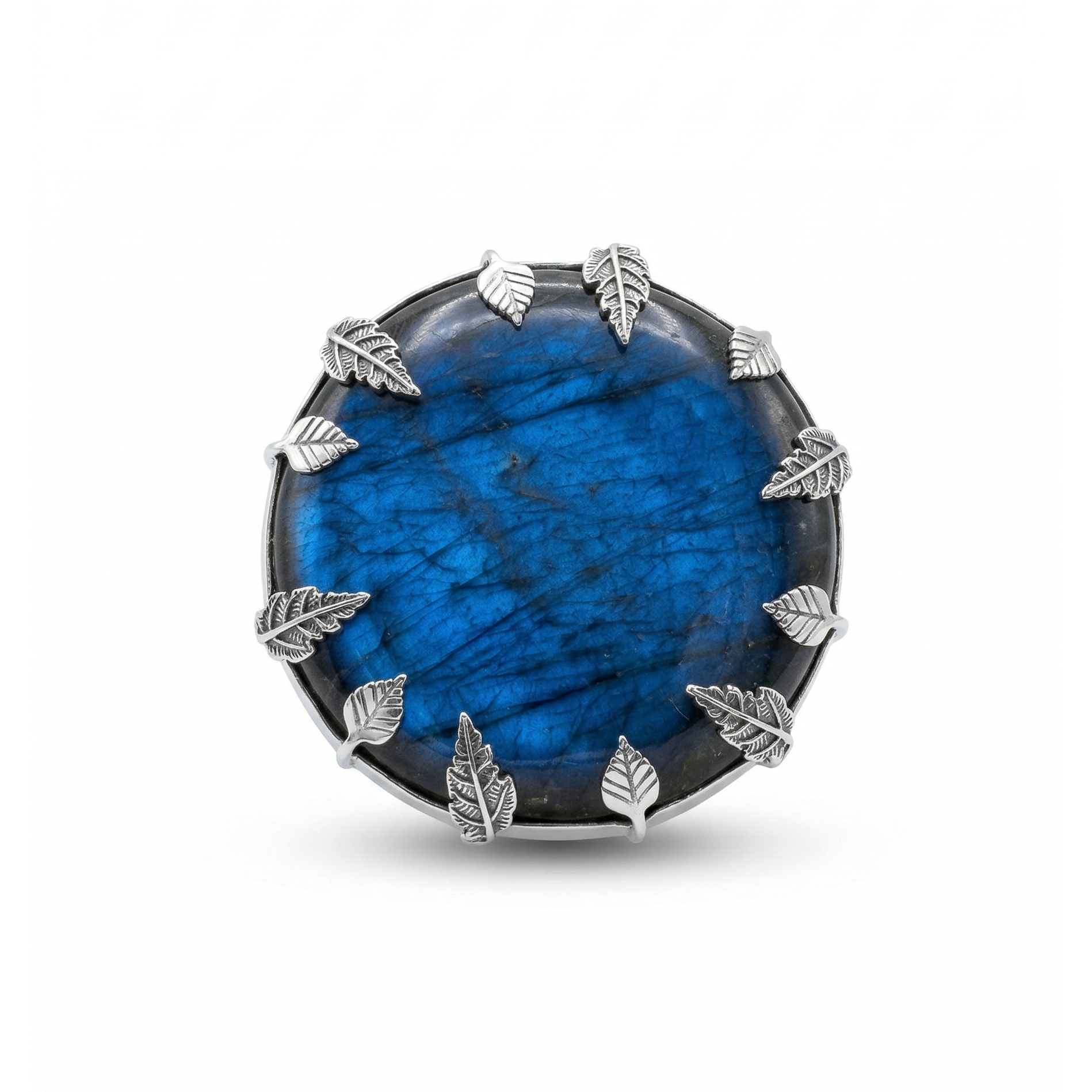 Midnight Glow Labradorite Statement Ring – 925 Sterling Silver