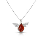 Crimson Wing Garnet Pendant – 925 Sterling Silver