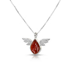 Crimson Wing Garnet Pendant – 925 Sterling Silver