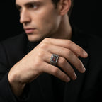 Obsidian Ember Black Opal Ring – 925 Sterling Silver