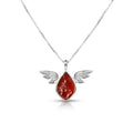 Crimson Wing Garnet Pendant – 925 Sterling Silver