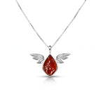 Crimson Wing Garnet Pendant – 925 Sterling Silver