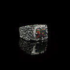 Obsidian Ember Black Opal Ring – 925 Sterling Silver