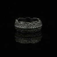 Ridge Moissanite Ring – Black Rhodium 925 Sterling Silver