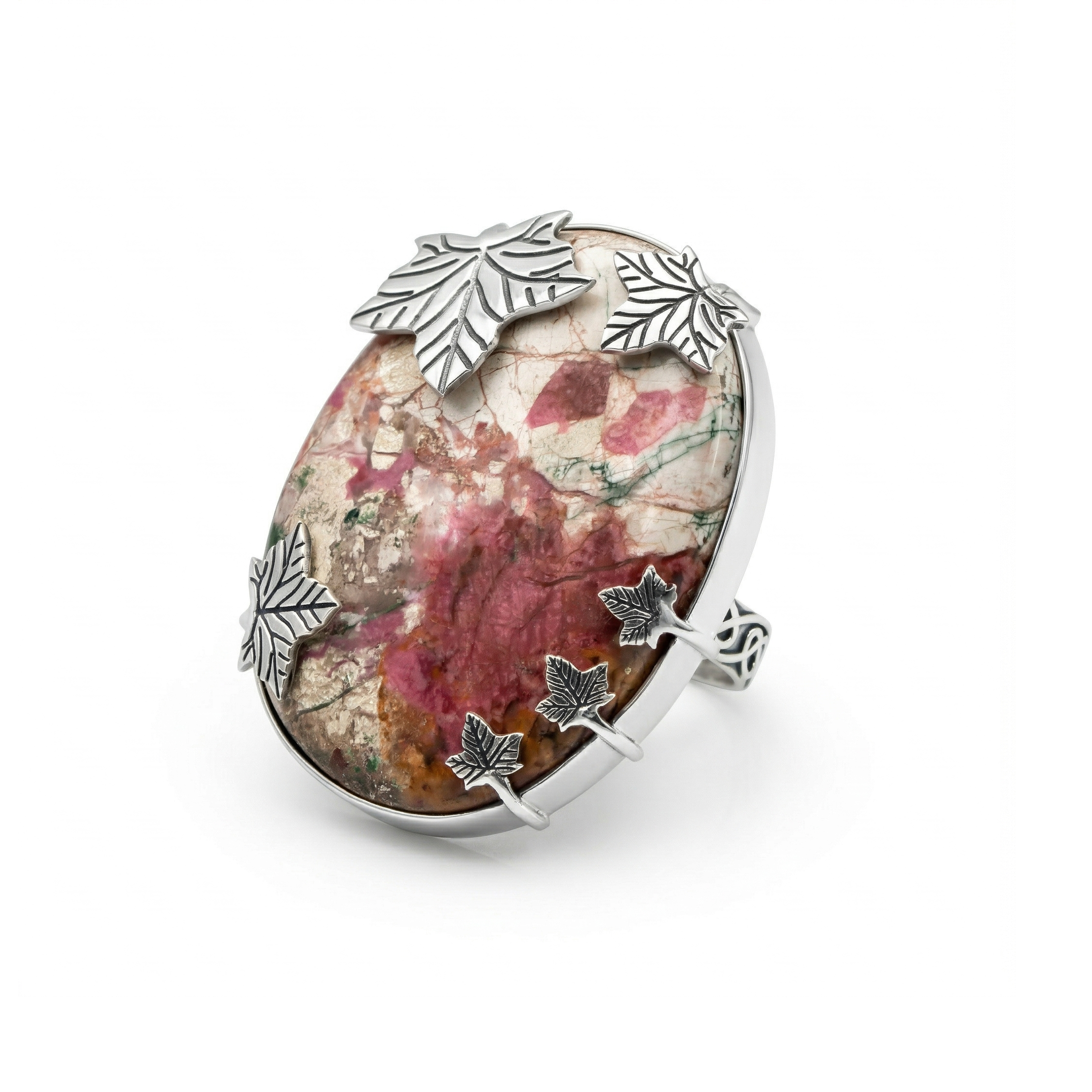 Desert Bloom Wild Horse Jasper Statement Ring – 925 Sterling Silver