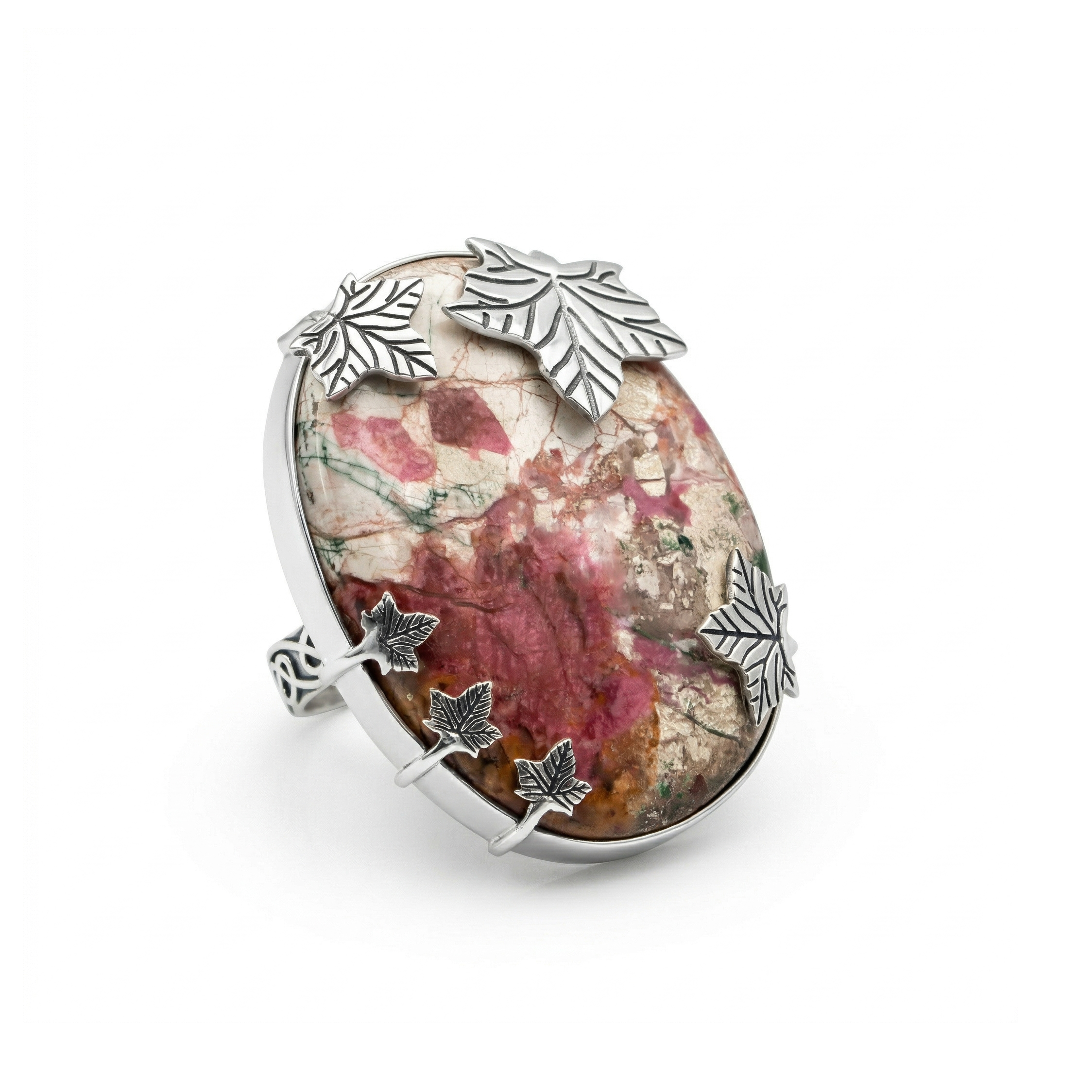 Desert Bloom Wild Horse Jasper Statement Ring – 925 Sterling Silver
