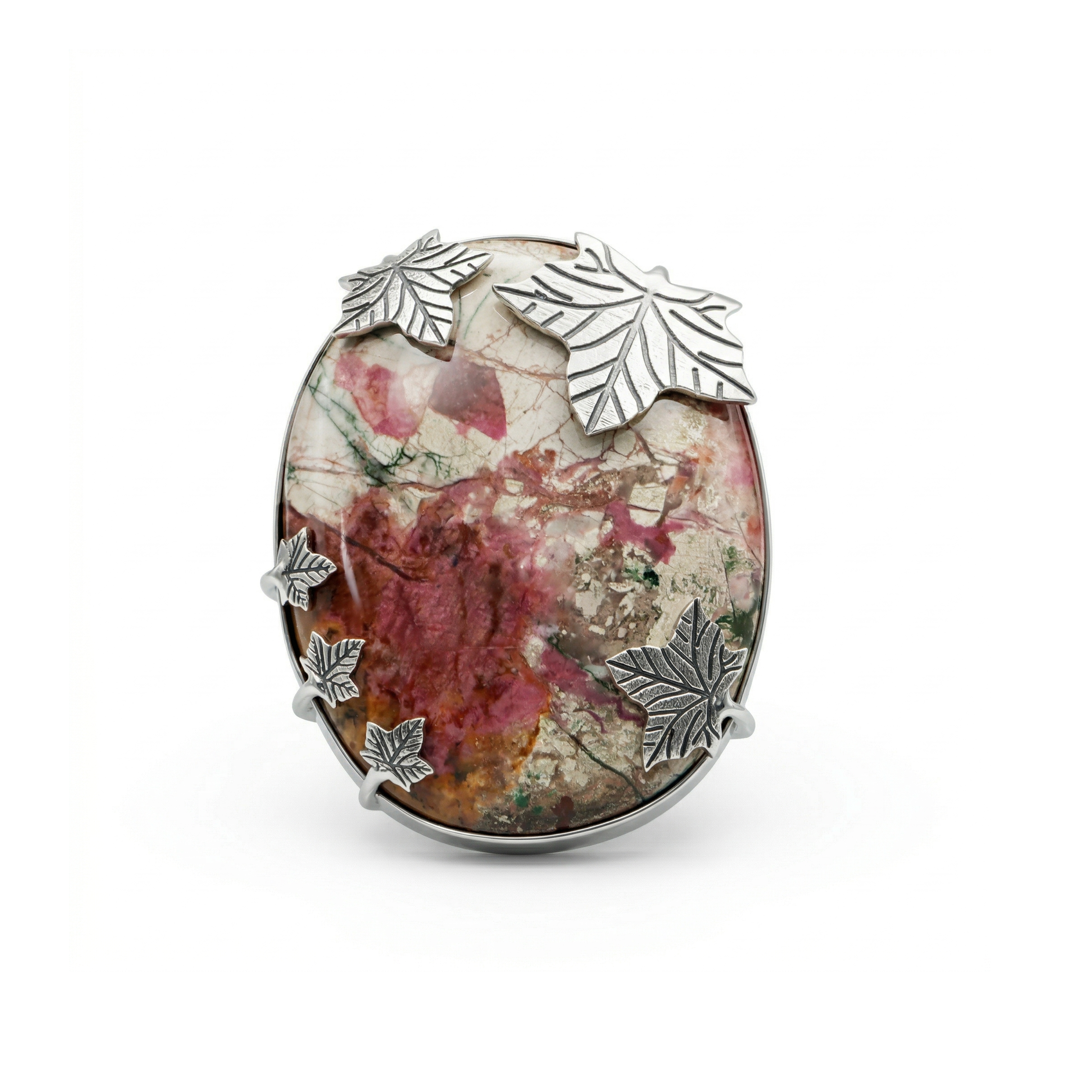 Desert Bloom Wild Horse Jasper Statement Ring – 925 Sterling Silver