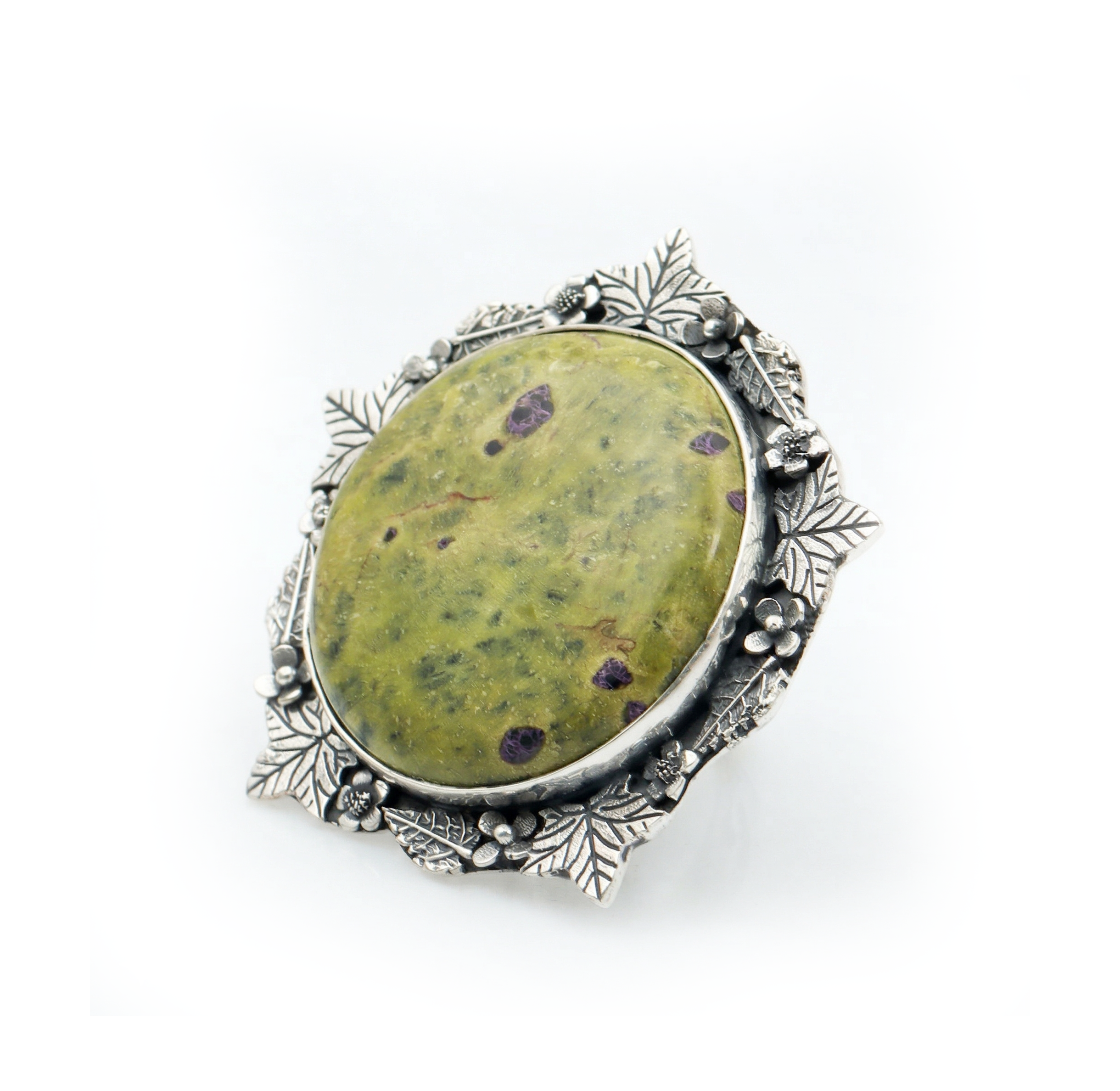 Forest Aura Atlantisite Statement Ring – 925 Sterling Silver