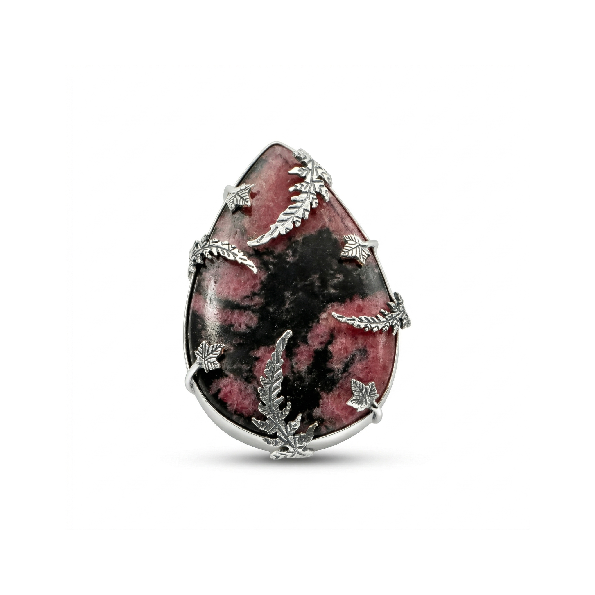 Blush Shadow Rhodonite Statement Ring – 925 Sterling Silver