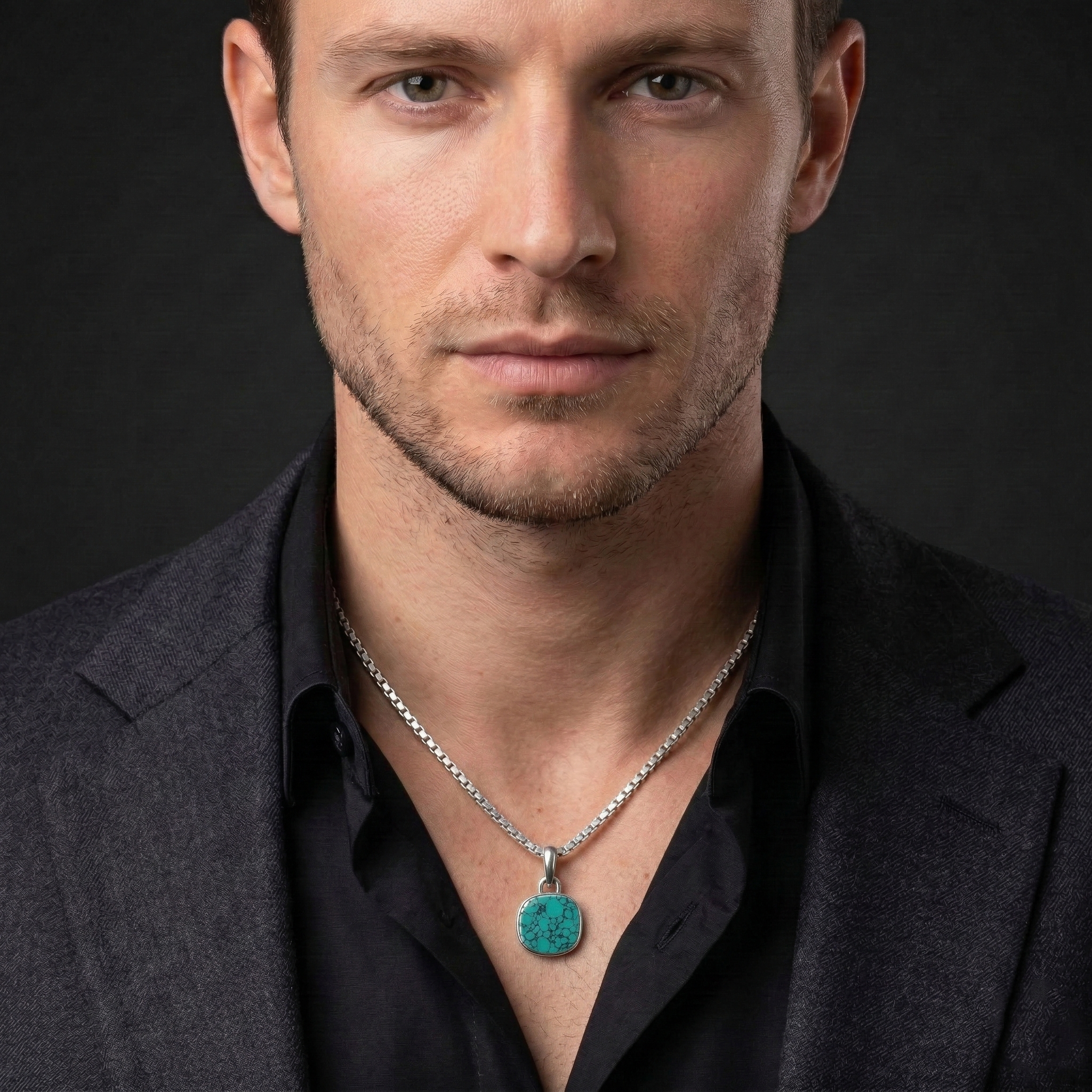 Turquoise Cushion Pendant – 925 Sterling Silver