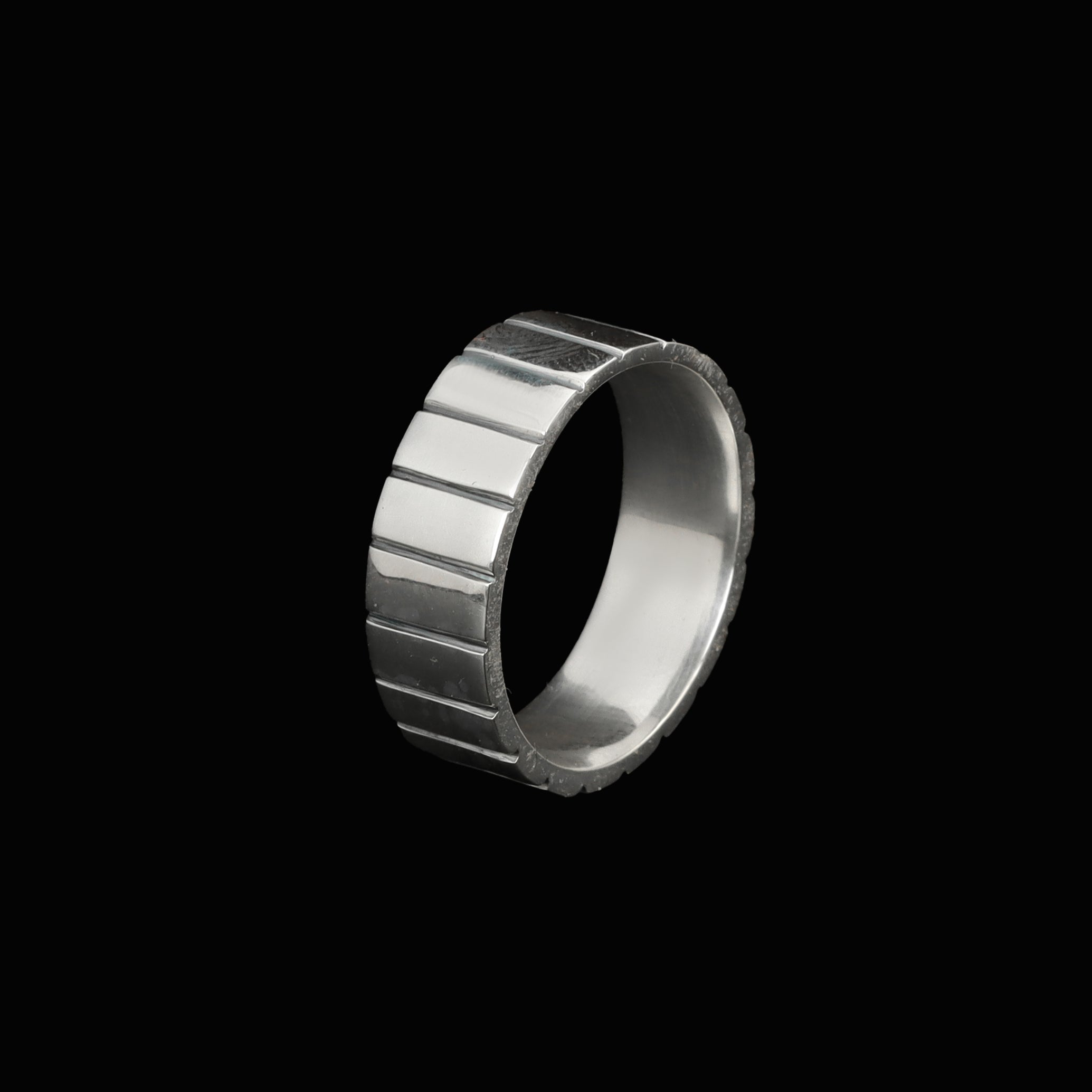 Handcrafted 925 Sterling Silver Textured Band Ring | Luxury Statement Ring for Men | Oxidized Finish