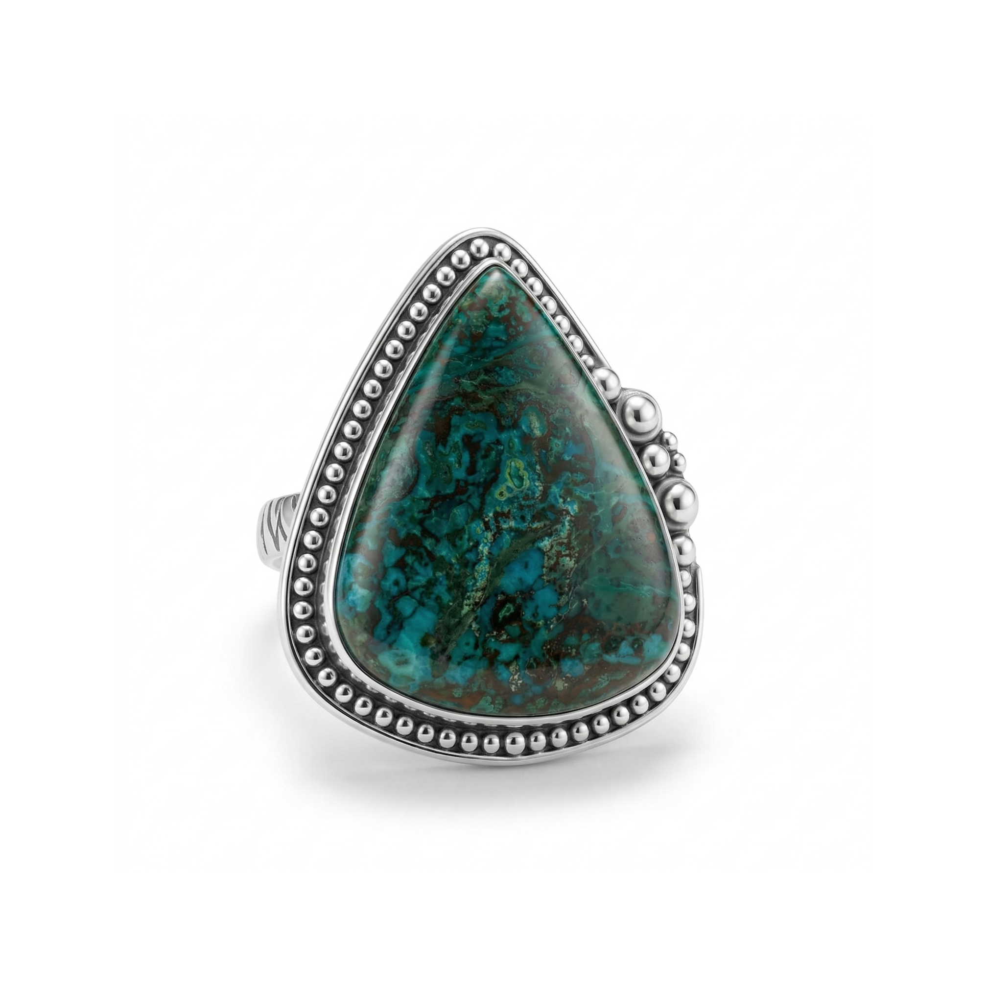 Ocean Tear Chrysocolla Statement Ring – 925 Sterling Silver