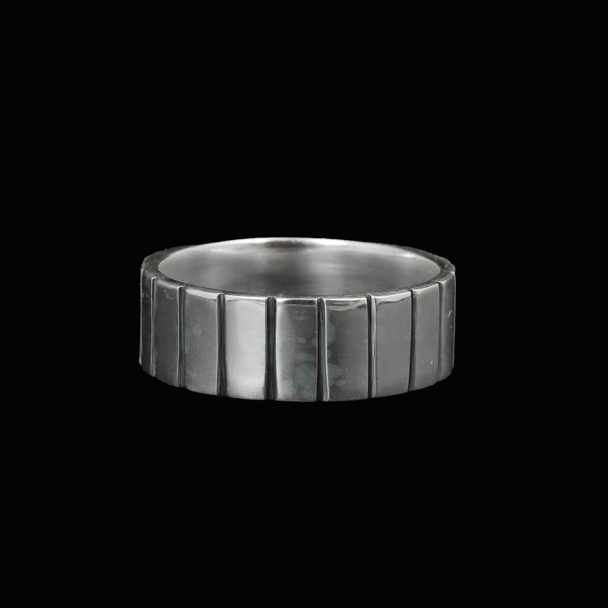 Handcrafted 925 Sterling Silver Textured Band Ring | Luxury Statement Ring for Men | Oxidized Finish