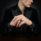 Noir Forge Black Onyx Ring – 925 Sterling Silver