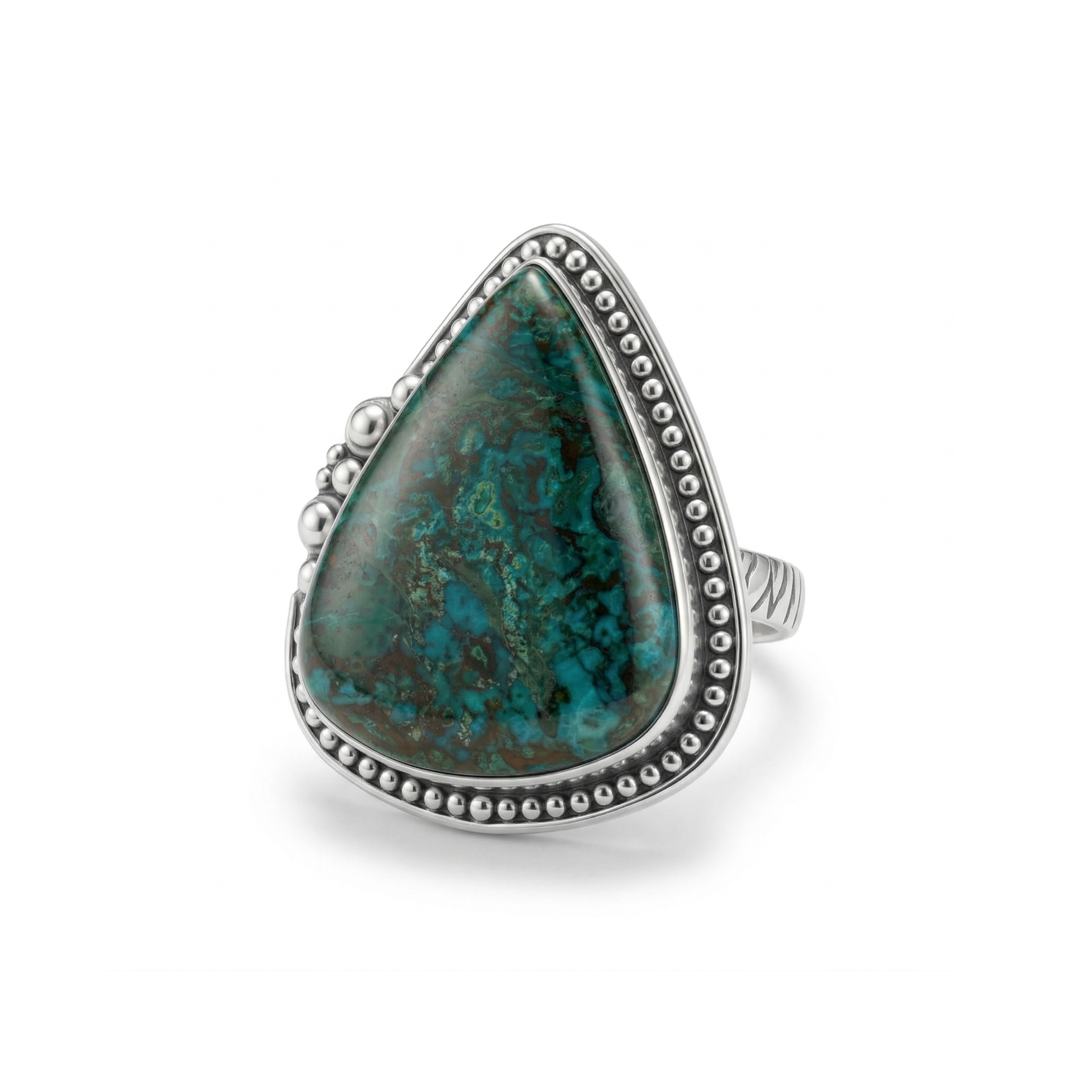 Ocean Tear Chrysocolla Statement Ring – 925 Sterling Silver