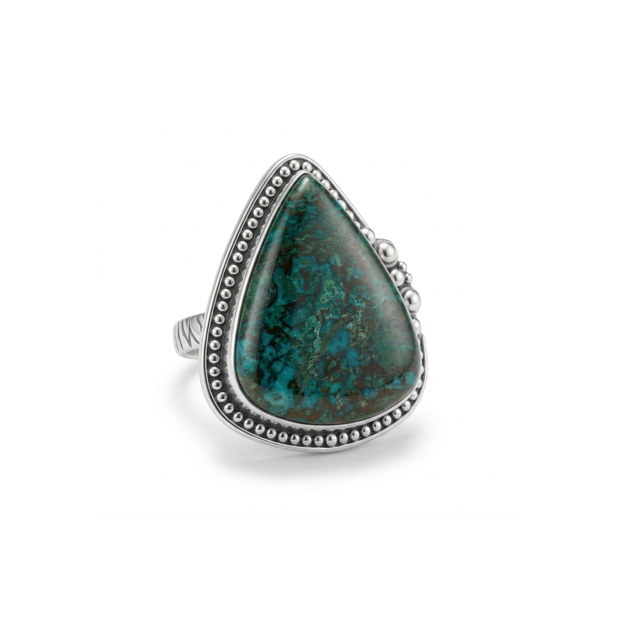 Ocean Tear Chrysocolla Statement Ring – 925 Sterling Silver