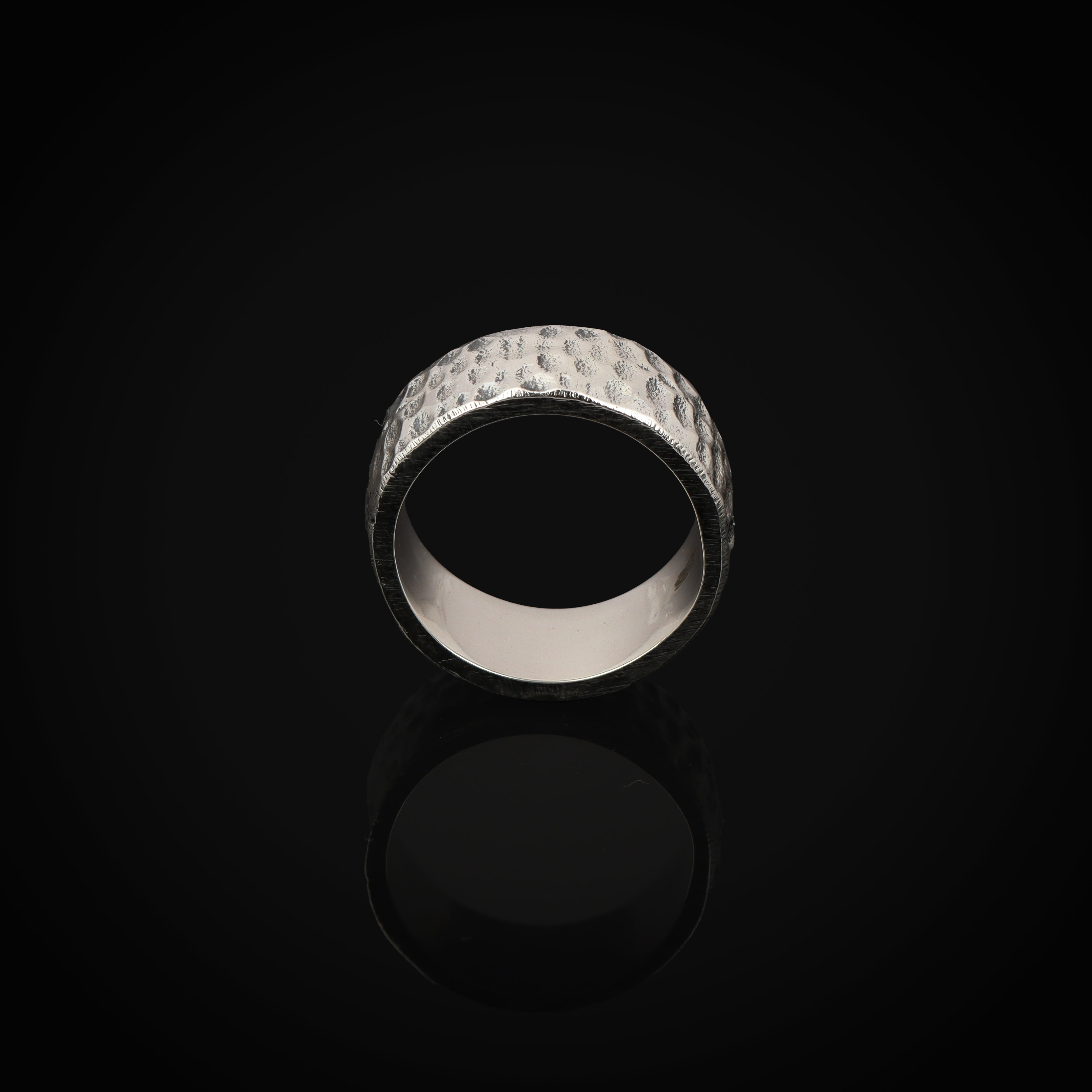 Handcrafted 925 Sterling Silver Textured Band Ring | Luxury Statement Ring for Men | Oxodize Finish