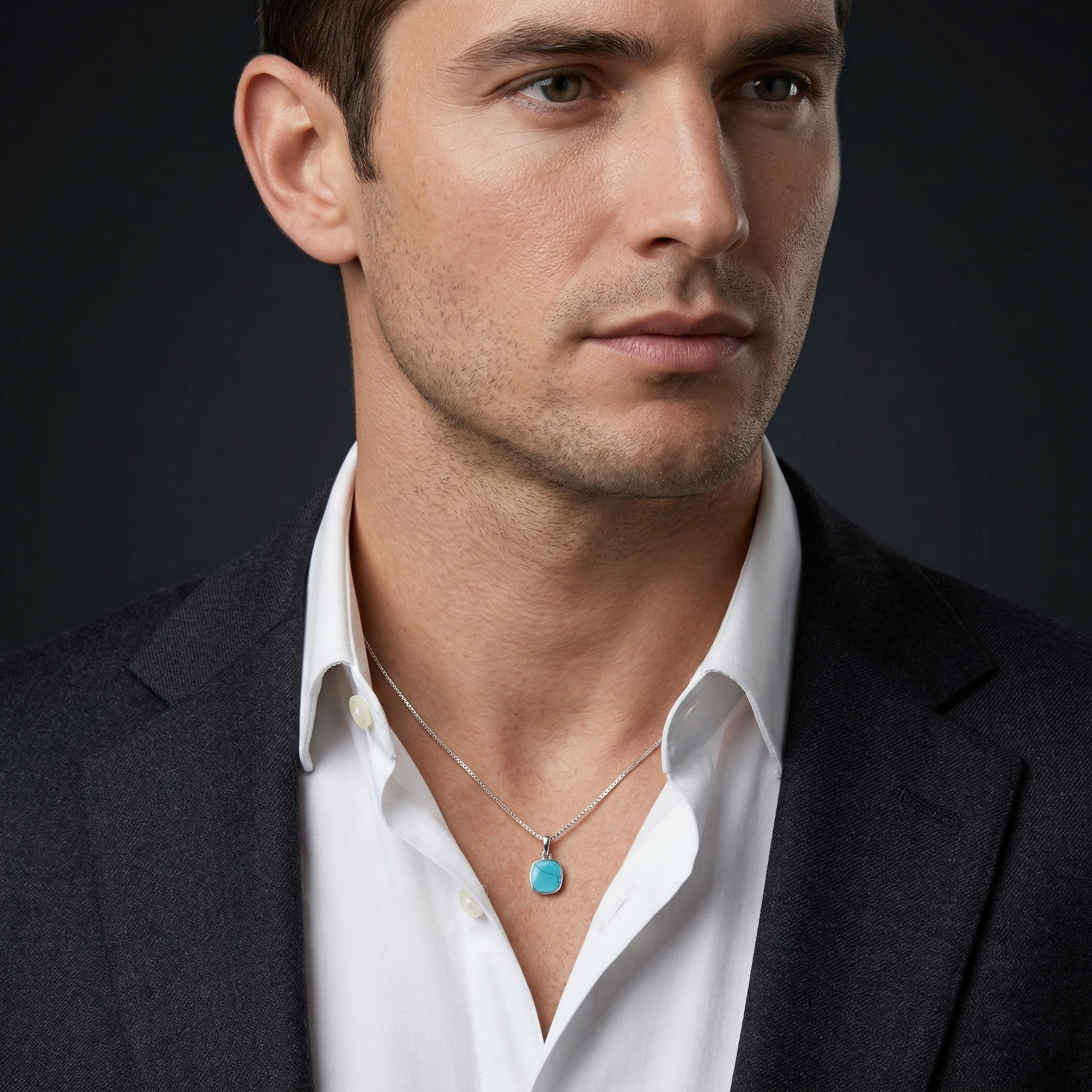 Turquoise Cushion Pendant – 925 Sterling Silver