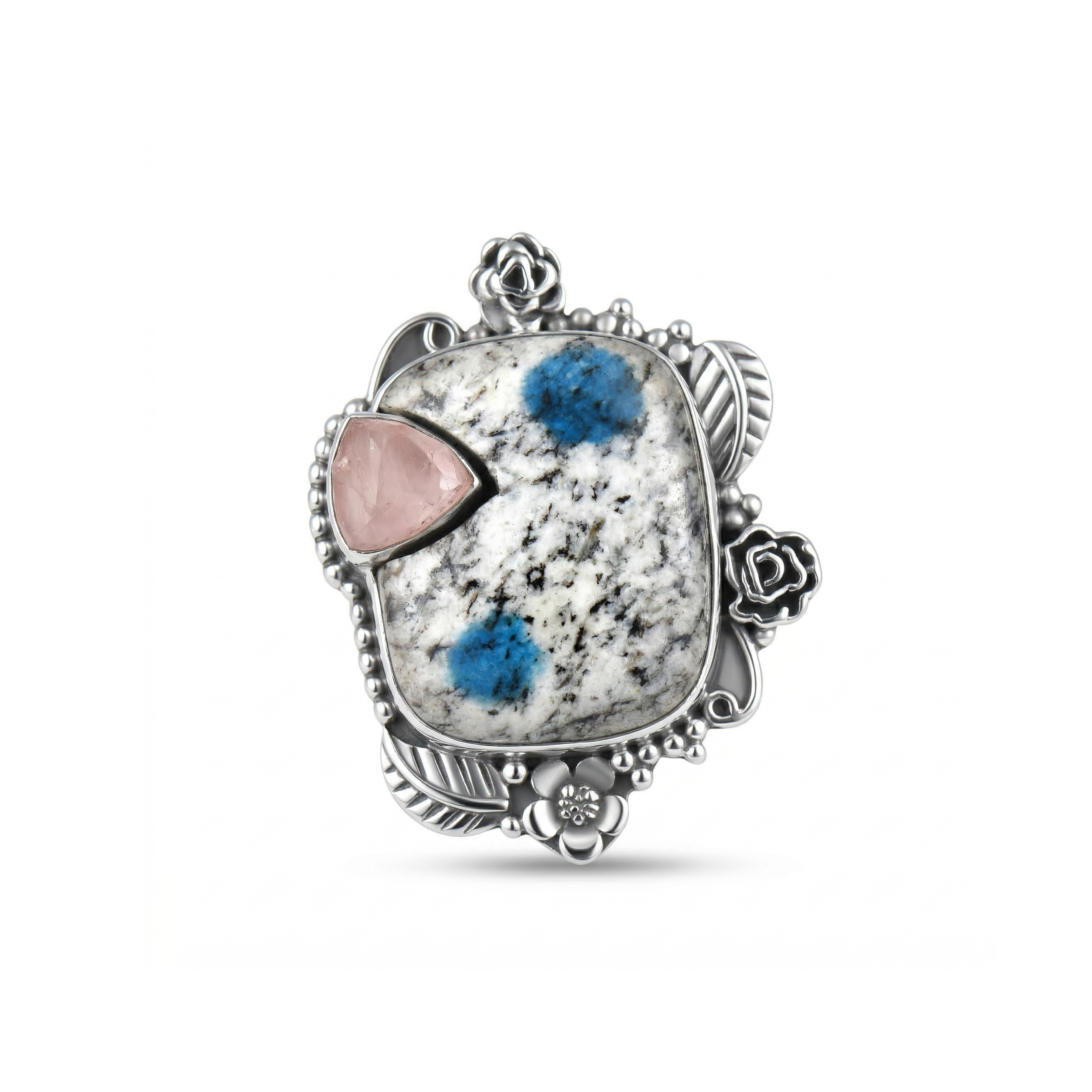 Celestial Bloom K2 Jasper Multi-Stone Statement Ring – 925 Sterling Silver