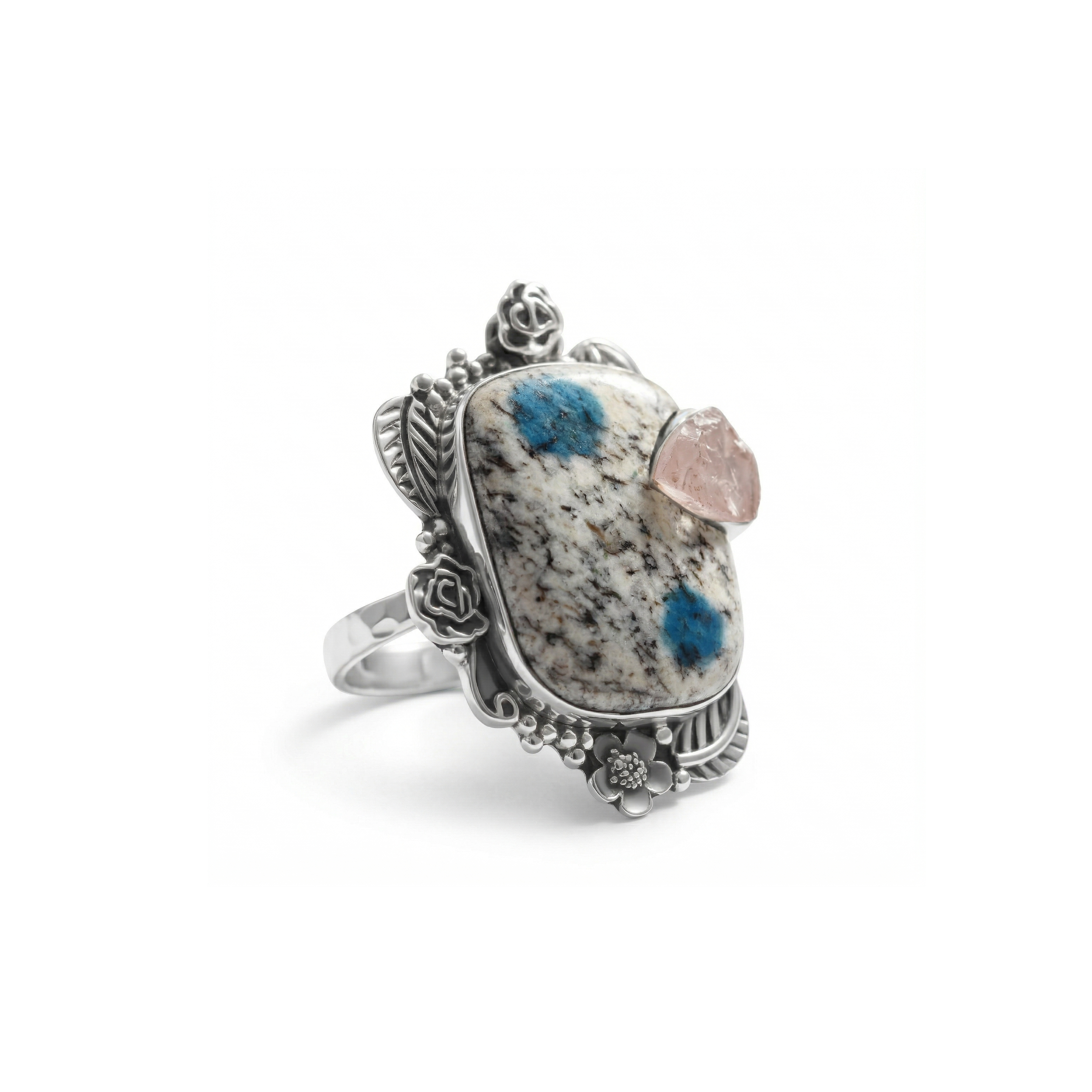 Celestial Bloom K2 Jasper Multi-Stone Statement Ring – 925 Sterling Silver