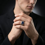 Azure Forge Blue Sapphire Ring – 925 Sterling Silver