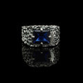 Azure Forge Blue Sapphire Ring – 925 Sterling Silver