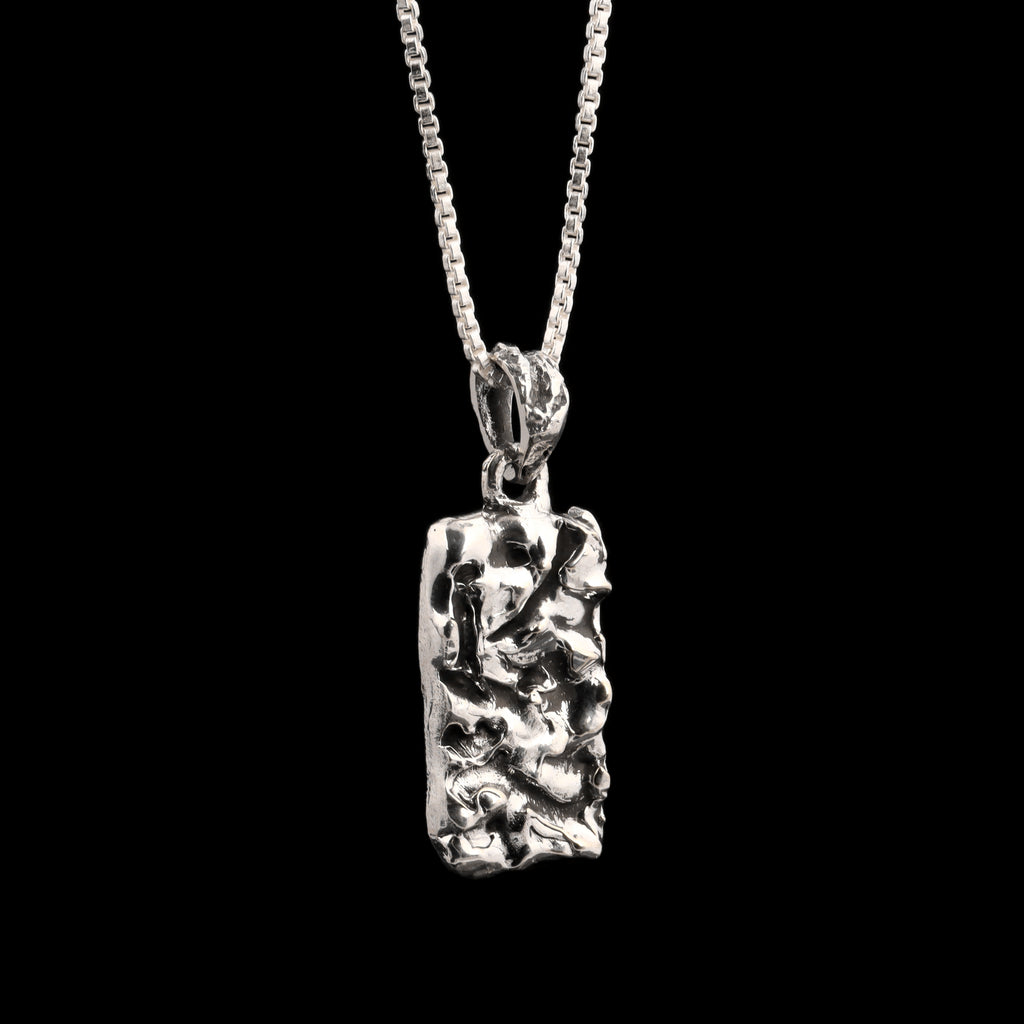 Abstract Sculpted Bar Pendant – 925 Sterling Silver