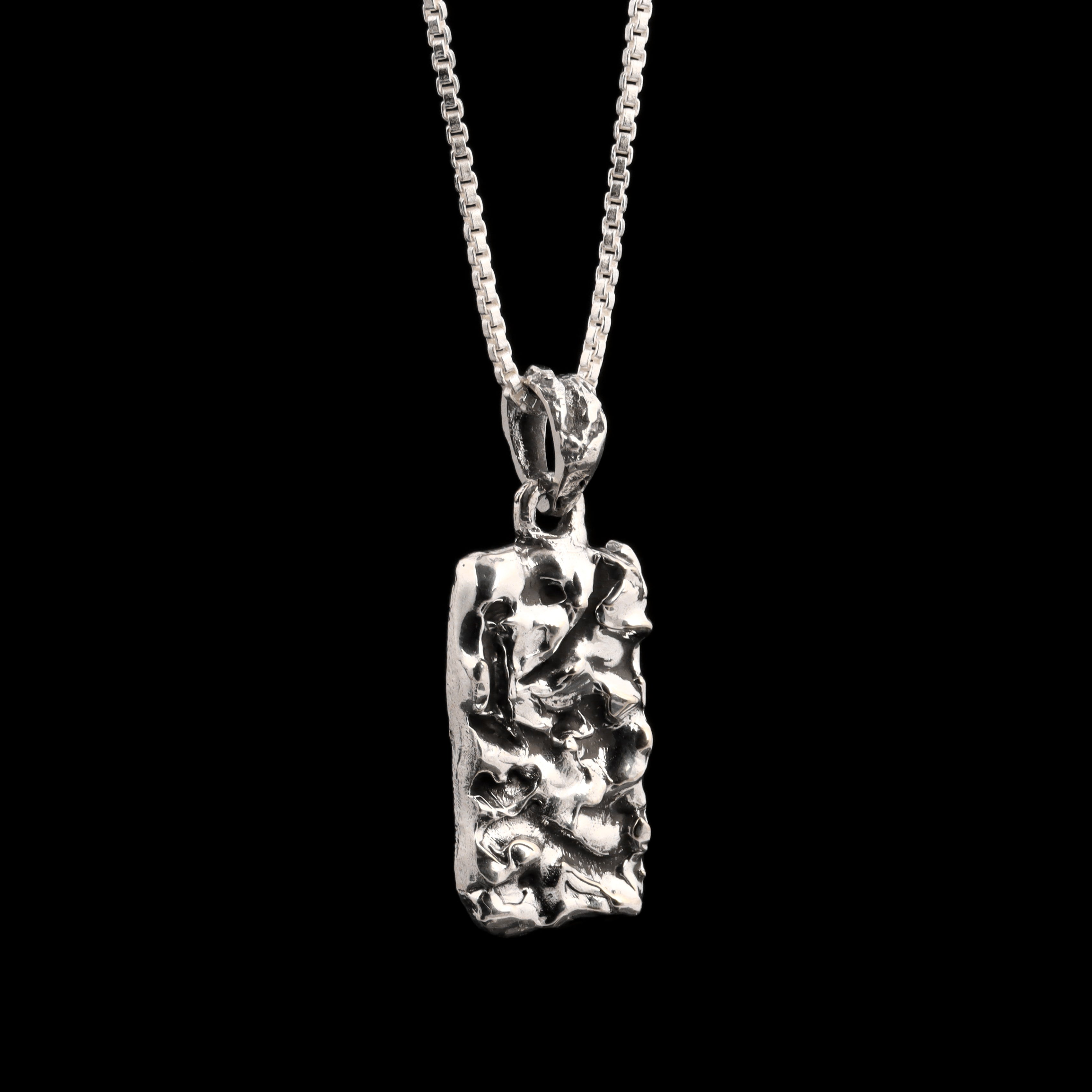 Abstract Sculpted Bar Pendant – 925 Sterling Silver