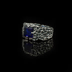 Azure Forge Blue Sapphire Ring – 925 Sterling Silver