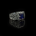 Azure Forge Blue Sapphire Ring – 925 Sterling Silver