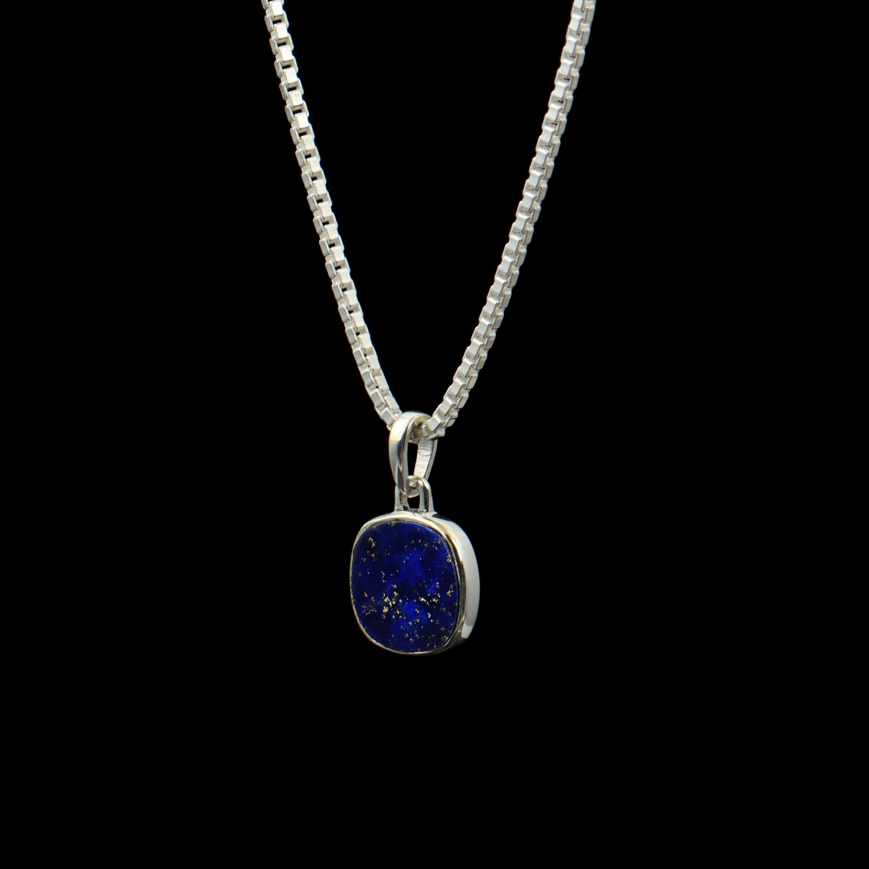 Lapis Lazuli Cushion Pendant – 925 Sterling Silver