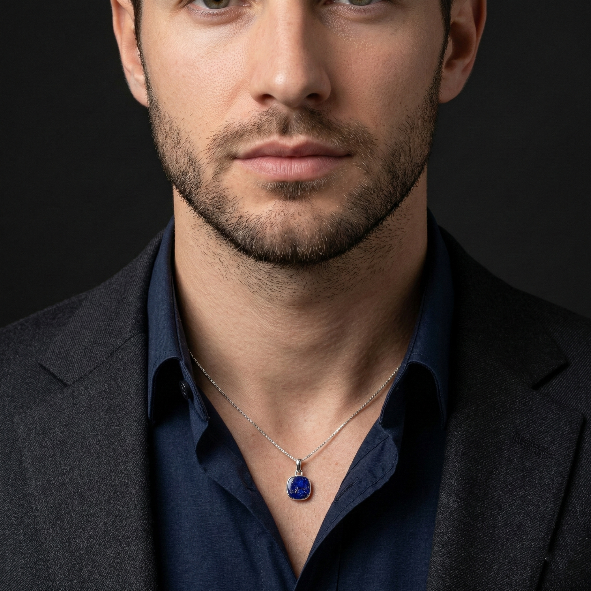 Lapis Lazuli Cushion Pendant – 925 Sterling Silver