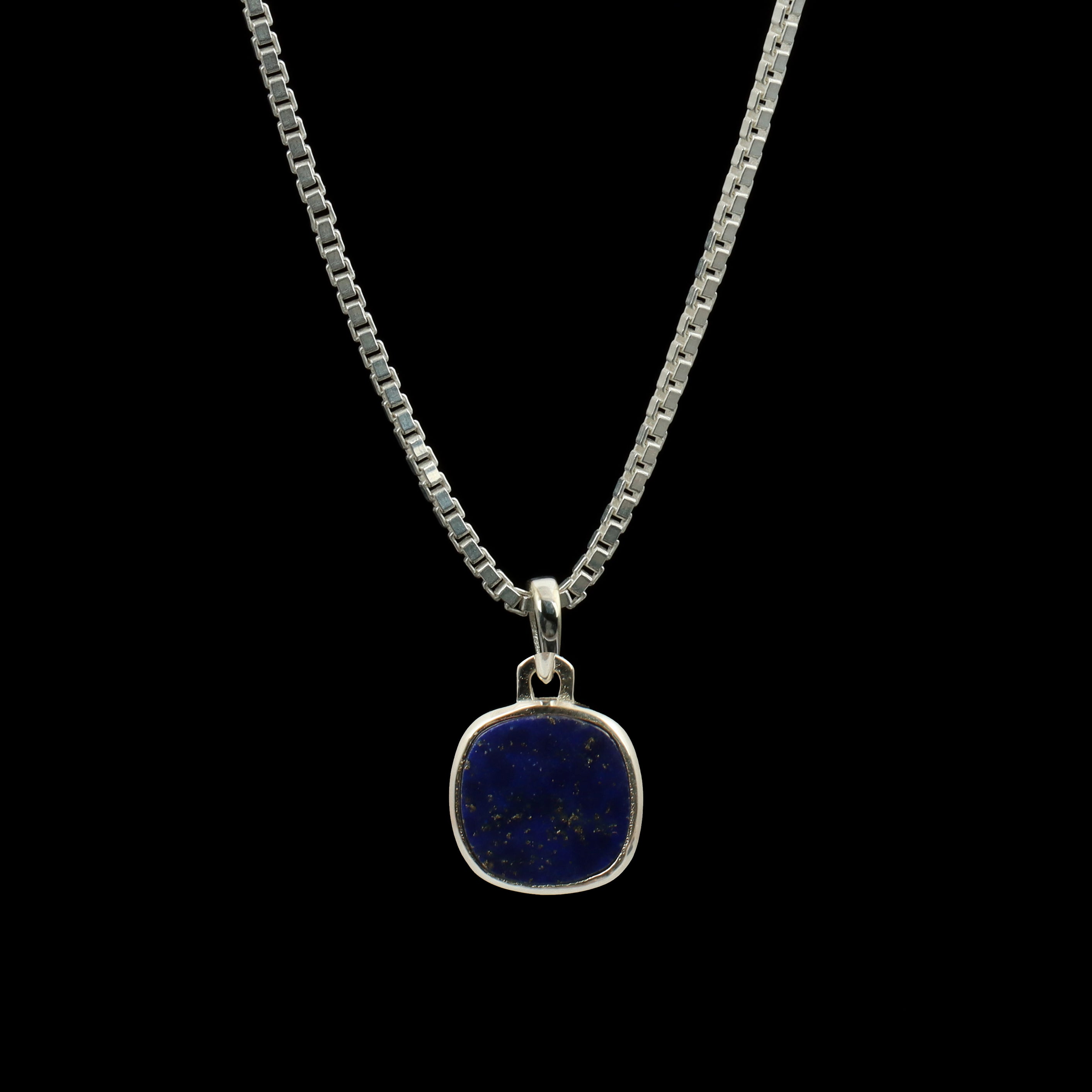 Lapis Lazuli Cushion Pendant – 925 Sterling Silver