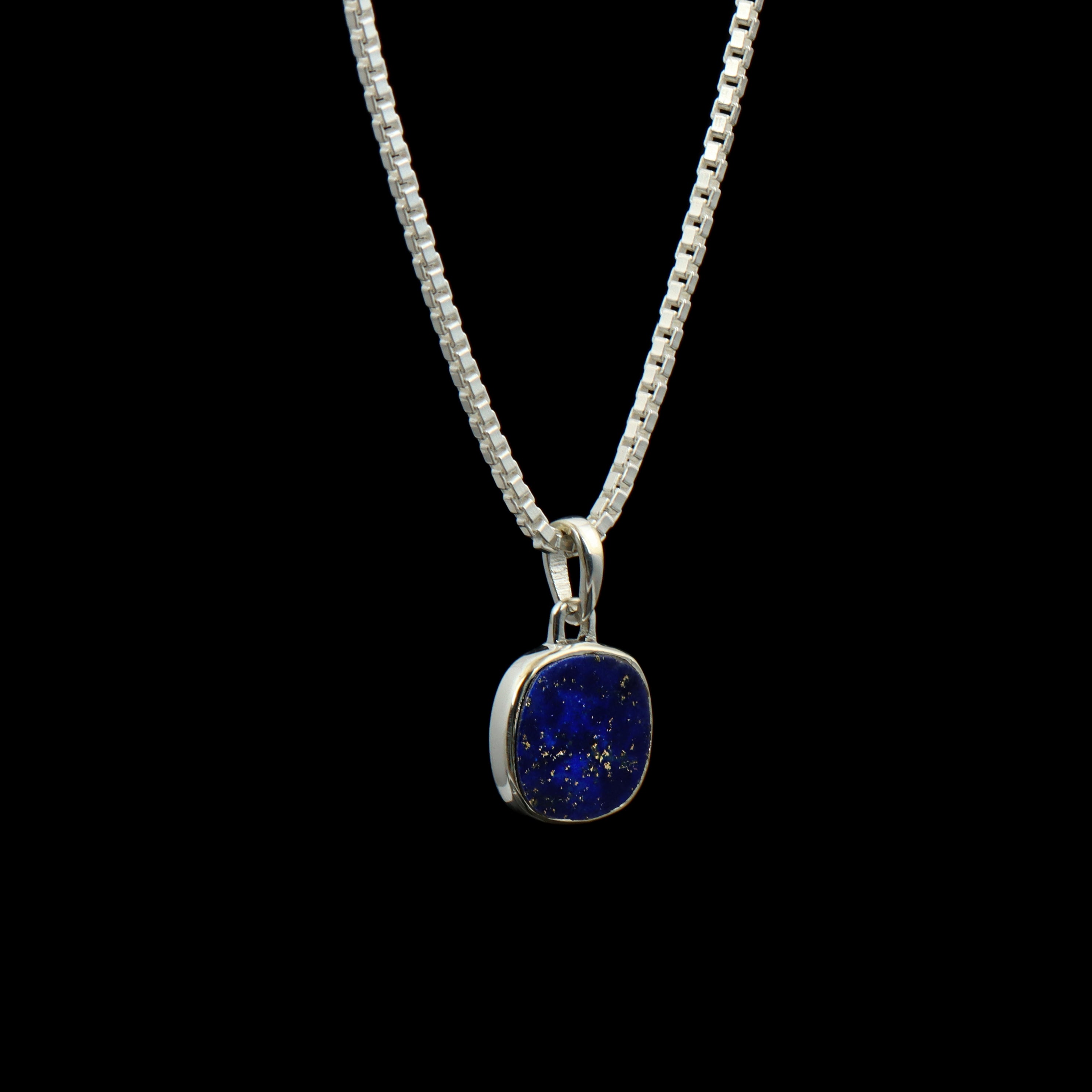 Lapis Lazuli Cushion Pendant – 925 Sterling Silver