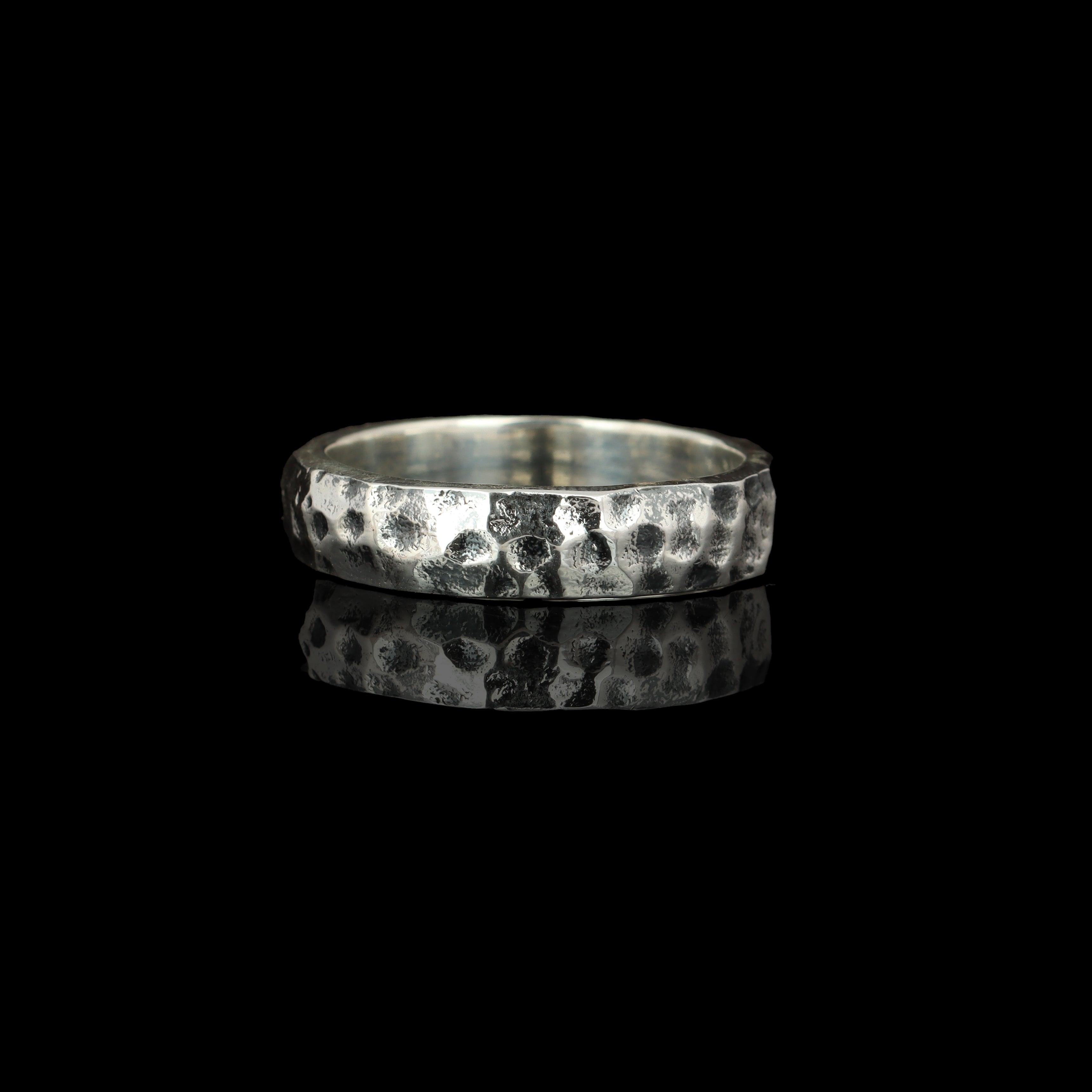 Handcrafted 925 Sterling Silver Hammered Band Ring | Luxury Statement Ring for Men | Oxodize Finish