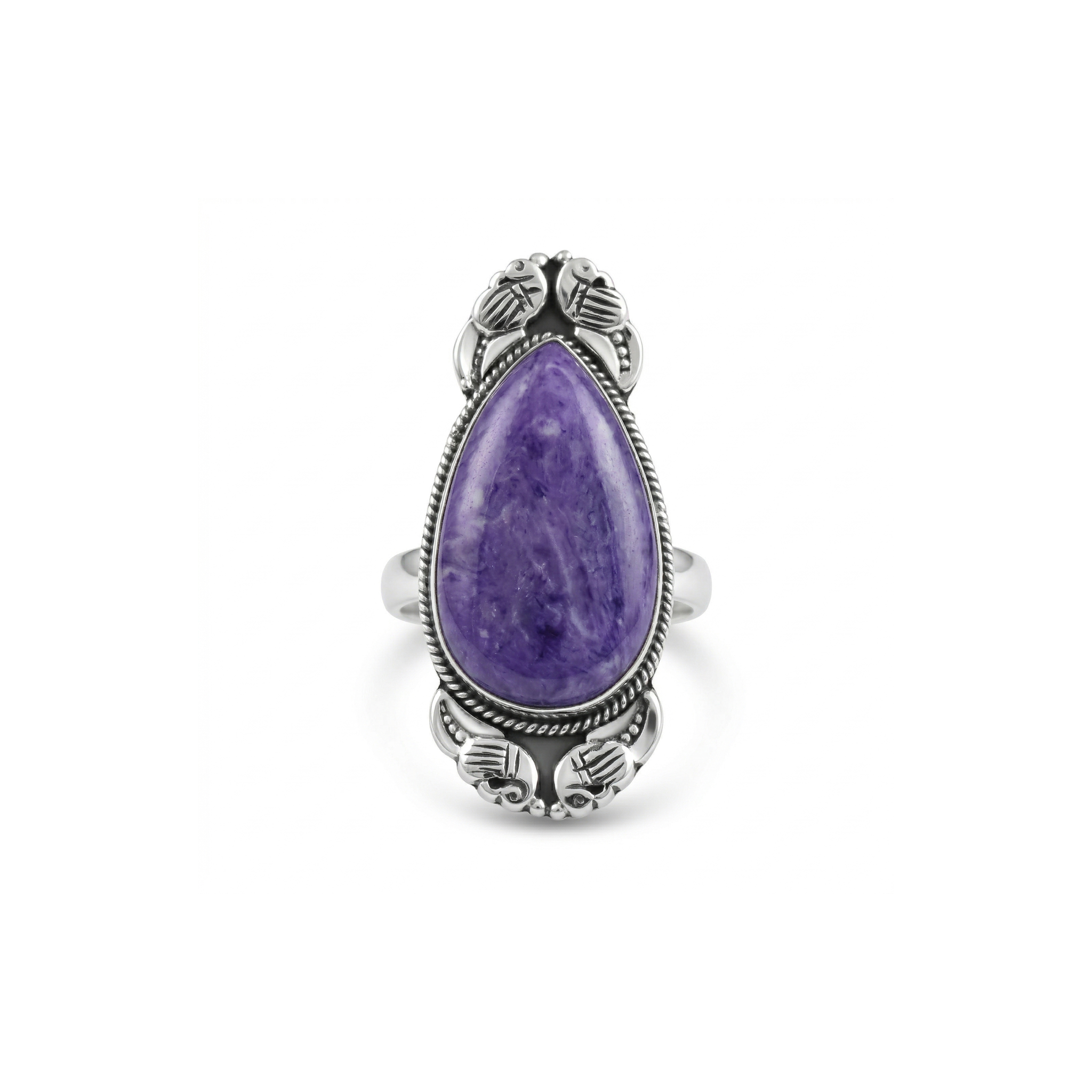 Royal Veil Blue Lace Agate Statement Ring – 925 Sterling Silver