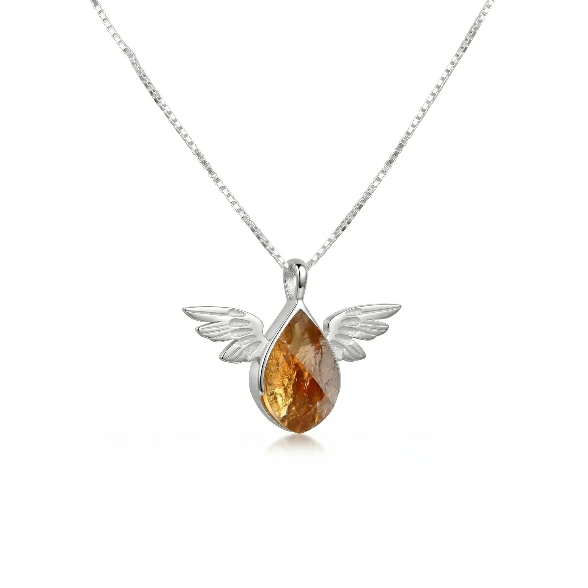 Golden Wing Citrine Pendant – 925 Sterling Silver