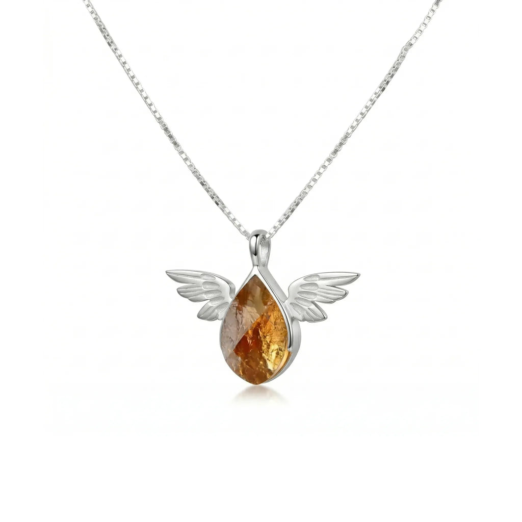 Golden Wing Citrine Pendant – 925 Sterling Silver