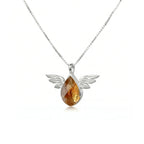Golden Wing Citrine Pendant – 925 Sterling Silver